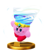 Tornado Kirby's trophy render from Super Smash Bros. for Wii U