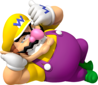 Artwork of Wario loafing from Mario Kart 7