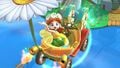 Daisy (Fairy) using the Daisy Glider on 3DS Daisy Hills in Mario Kart Tour