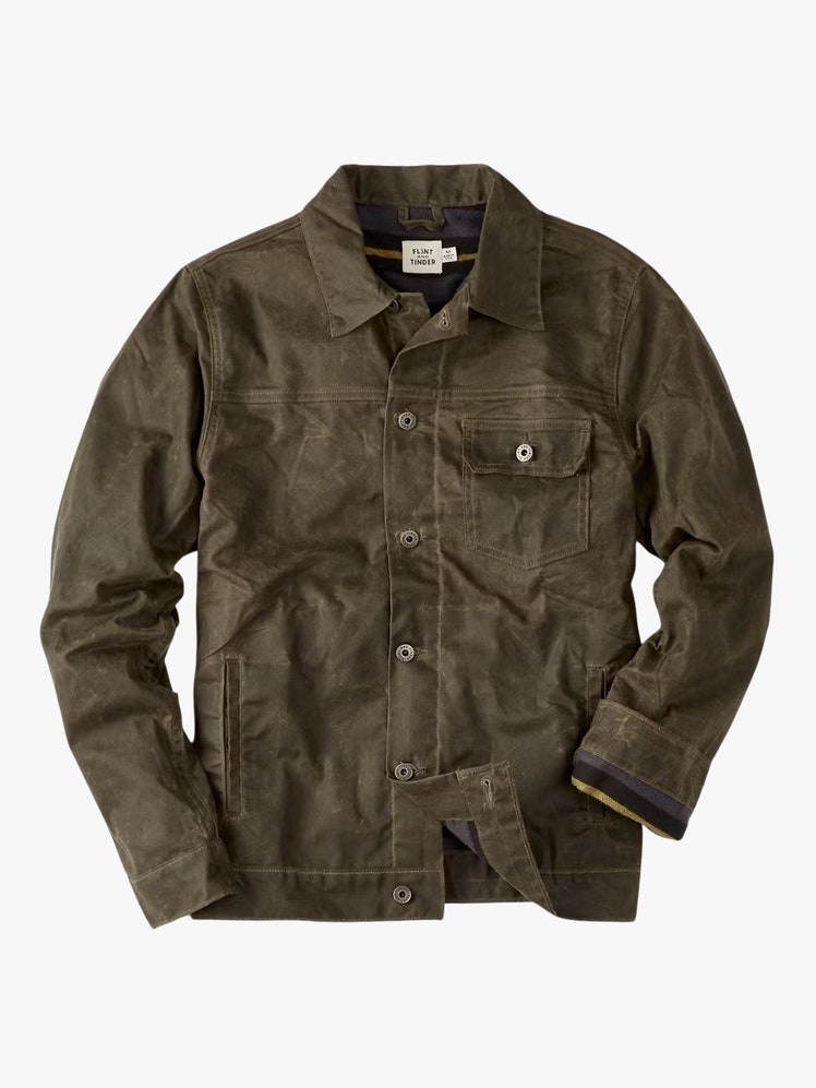 FlannelLined Waxed Trucker Jacket