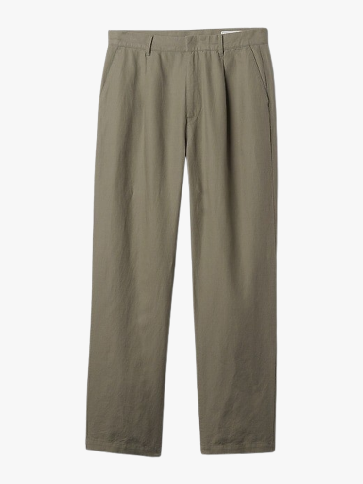 LinenCotton Pleated Trousers