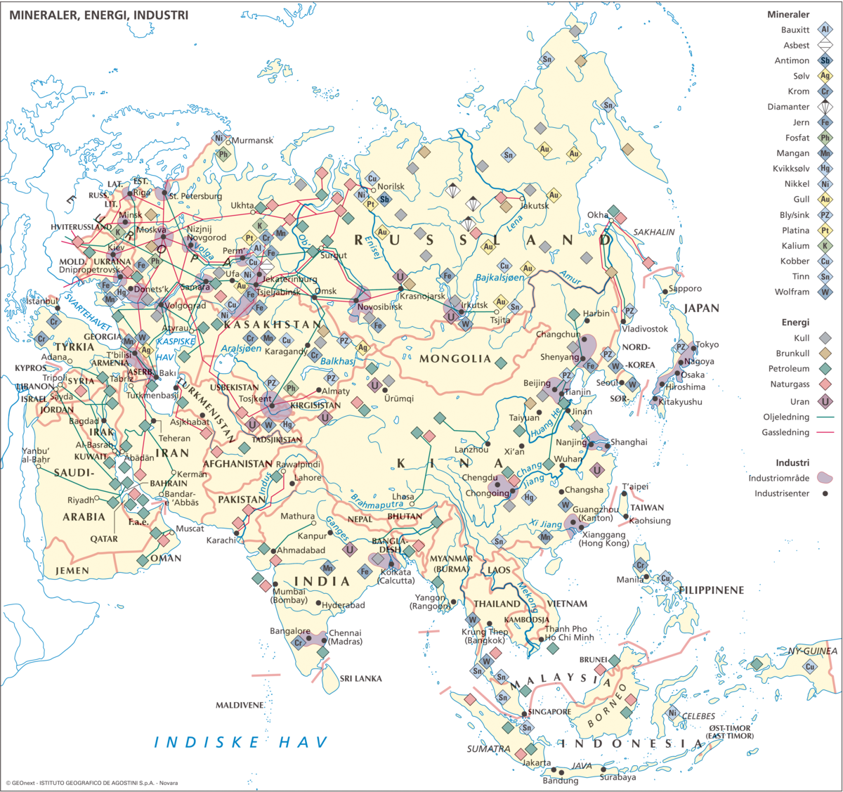 Asia – Mineraler, energi og industri