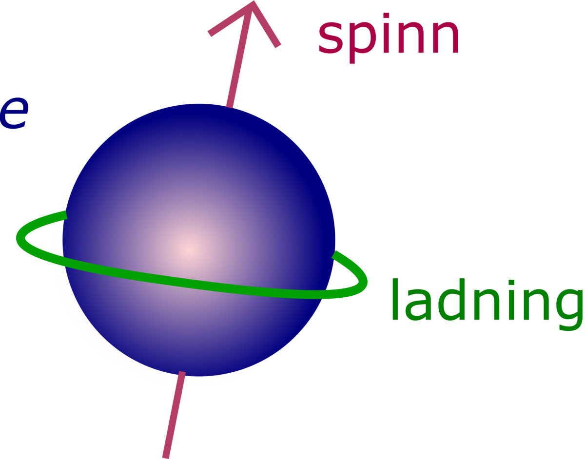 Elektroner har ladning og spinn.