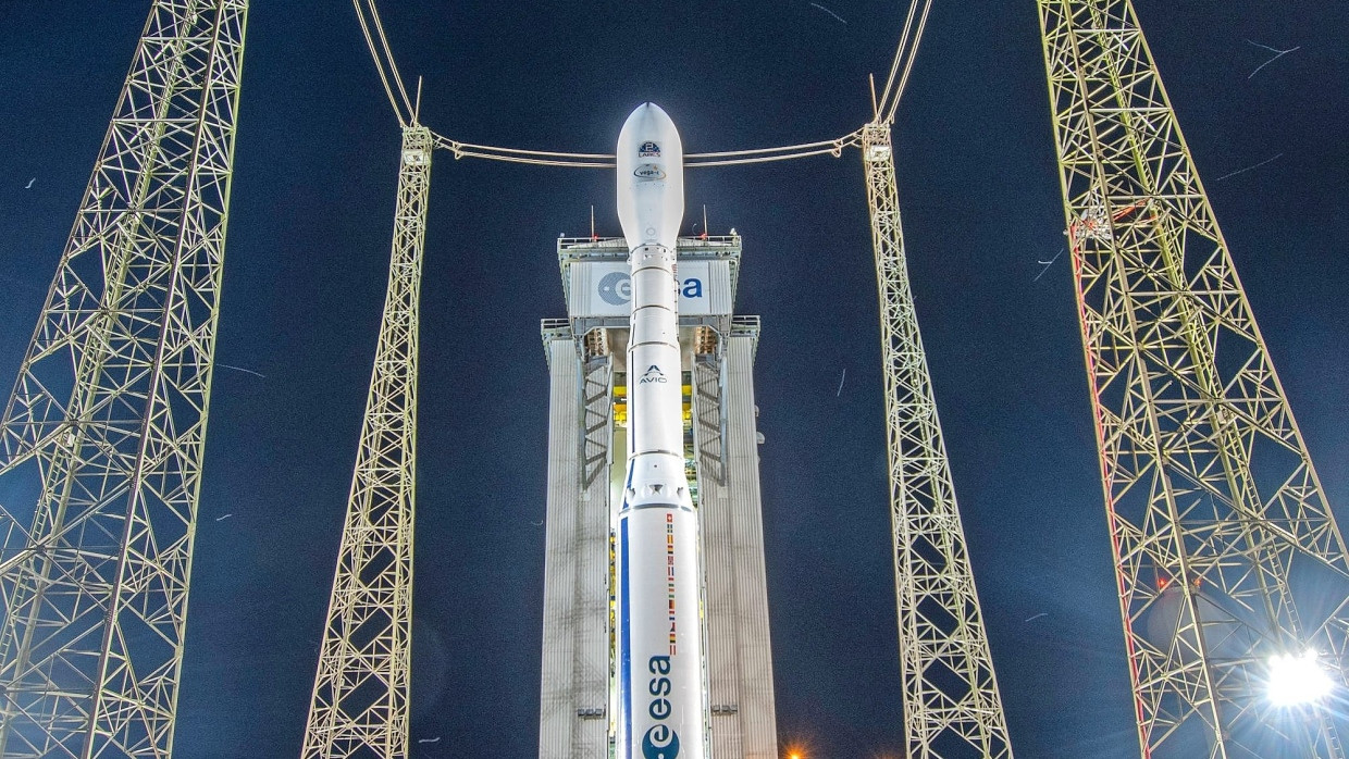 Abschussbereit: Vega-C-Rakete im vergangenen Juli