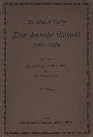 Bild des Verk�ufers f�r Das deutsche Notgeld 1914-1924. TEIL IV: Gro�geldscheine 1918/1921. 2. Aufl. zum Verkauf von Antiquariat Reinhold Pabel