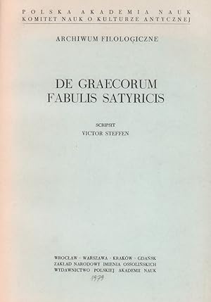 Bild des Verk�ufers f�r De Graecorum fabulis satyricis. Edidit Polska Akademia Nauk, komitet nauk o kulturze antycznej. zum Verkauf von Antiquariat Reinhold Pabel