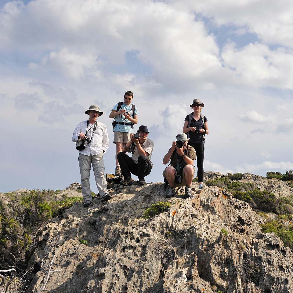 group of photographers at work Cap Creus Costa Brava, Catalonia, Spain, Europe 