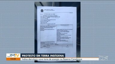 Índios derrubam nova torre de energia na Reserva Canabrava - Indígenas cobram a presença de trabalhadores da Eletronorte e da Funai para encerrar as manifestações.