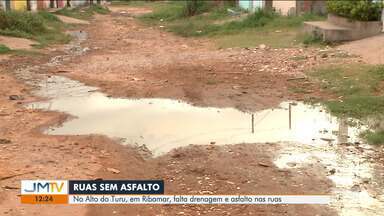 Moradores reclamam da falta de asfalto em ruas de São José de Ribamar - No Alto do Turu, em São José de Ribamar, falta drenagem e asfalto nas ruas.