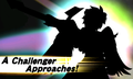 The Challenger Approaching! screen which Dark Pit challenges the player in Super Smash Bros. for Nintendo 3DS.