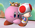 Kirby using Toad in Brawl.