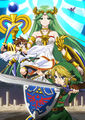 Artwork of Palutena used on the website. In addition to featuring her, Pit and Link, Dark Pit is visible in the background.