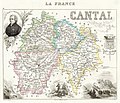 A map of (yet) unknown source and year showing département Cantal