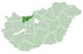 Location of Komárom-Esztergom county