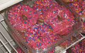 A single case of pink movie donuts for the Simpsons Movie. Were available at 7-Eleven disguised as Kwik-E-Marts through July 27.