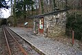 As the railway approaches Maentwrog, it turns back on itself, passing Plas Halt, following the curve of the hills.