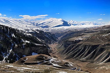 Lake Kezanoyam in Chechnya, Northern Caucasus, Russia