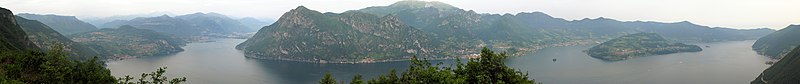 Panorama of Lake Iseo, Italy from Parzanica