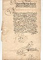 English: Content of the letter to his chancelor, 1624