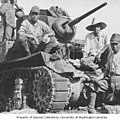 A Japanese tank crew poses with their tank on Attu (allegedly, see photo for note) sometime in 1943.