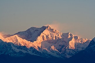 Kangchenjunga (8586 m), on the border of Nepal and Sikkim, India