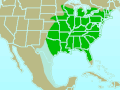 Tufted Titmouse range map.