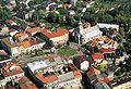 Wadowice, aerial view (pope's native home is right behind the basilica)