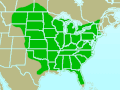 Red-bellied Woodpecker range map.