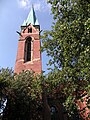 Paulus-Kirche von der Kirchenstraße, Turm