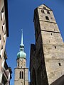 Dortmund - Türme der Marienkirche (rechts) und der Reinoldikirche