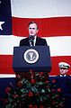 President George Bush speaks at the memorial service for the Iowa crewmen killed in the explosion.