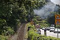 The railway goes under the A487 shortly after Boston Lodge.