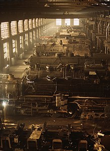 1942 Chicago and Northwestern railroad locomotive shops