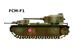 French pre-WII FCM-F1 multi-turreted tank project.