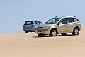 * Nomination A gold SsangYong Kyron and a Blue SsangYong Rexton on a sand dune. --Pineapple fez 07:25, 2 May 2010 (UTC) * Decline Too small for QI and also not created by a Commoner! --Jovianeye 07:29, 2 May 2010 (UTC)