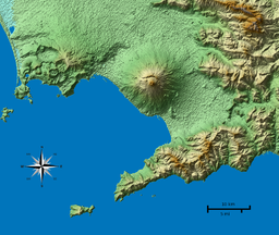 Relief map from SRTM data, East of Gulf of Naples