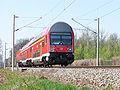 suburban railway train run by Deutsche Bahn near Leipzig-Leutzsch station