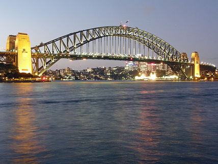 Sydney Harbour Bridge in the evening from Circular Quay