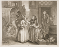 Elizabeth Needham (right) as portrayed in William Hogarth's en:A Harlot's Progress