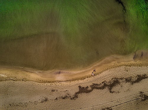 Air view of Voidokilia Beach in Messinia Photograph: Stelios tsikas