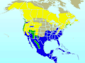 Yellow-rumped Warbler range map.