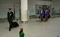 Flight attendants and cockpit staff of Thai Airways at Franz Josef Strauss International Airport, Munich, Germany.