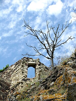 A view of part of the castle ruins in Évenos, France