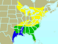 Pine Warbler range map.