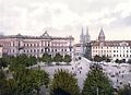 Deutsch: der Königsplatz in Kassel auf einer alten Postkarte