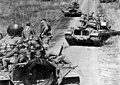 M-48 Patton Tanks on a road in Vietnam.