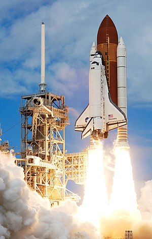 "The Space Shuttle Discovery and its seven-member STS-120 crew head toward Earth-orbit and a scheduled link-up with the International Space Station."