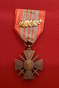 French Croix de Guerre for the Second World War, with gilded palm (1 National-level mention in dispatches)