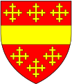 Arms of Beauchamp of Elmley, Worcestershire, Earls of Warwick (senior line): Gules, a fesse between six crosses crosslet or