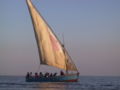 Dhow ferrying passengers in Mozambique